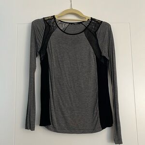 Black Lace Long Sleeved Top